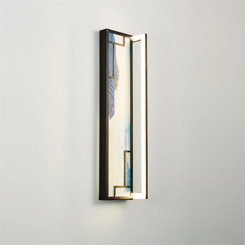 Modern Chinese Zen Fan Wall Lamps Designer Bedroom Lamp Living Room Aisle Restaurant Dining Mirror