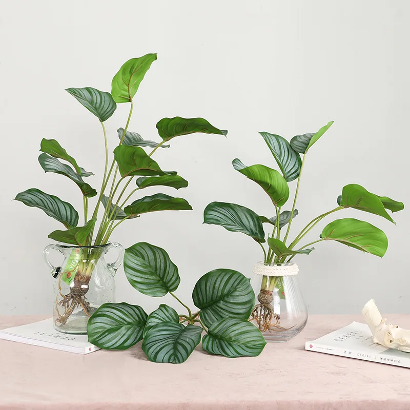 Real Touch Arrowroot Green Plant Home Garden Decoration Fake Plants Artificial Trees for Home Decor Greenery