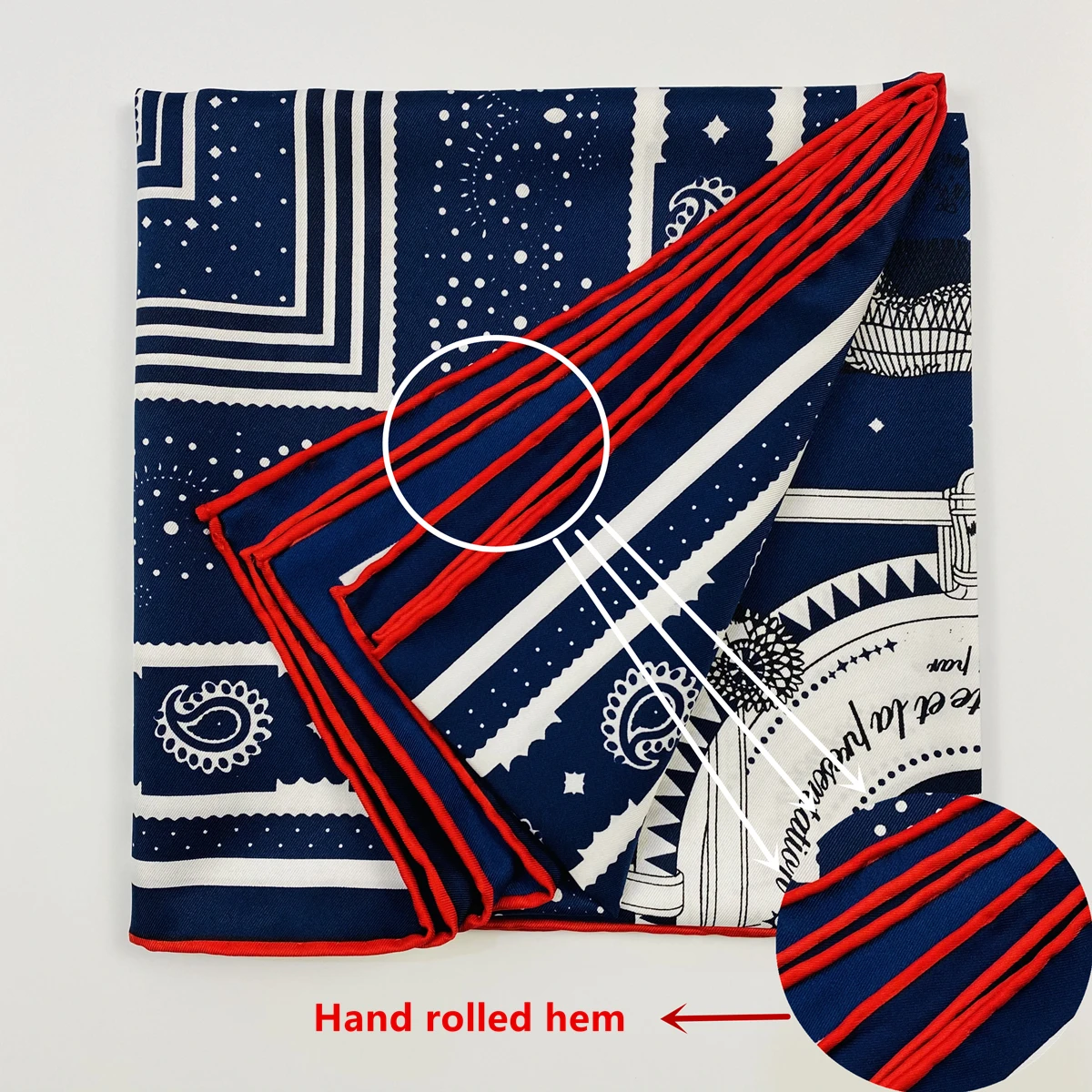 90cm Hand Rolled Hem Paisley Horse Twill Silk Square Scarf Women Shawl Brand Hijab Scarf Foulard Head Scarves Design Bandana