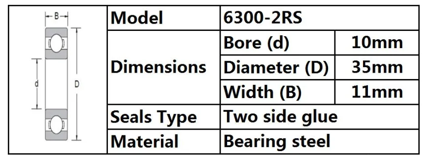 1/2/4pcs 6300-2rs zz高品質の深溝玉軸受,工場価格,10x35x11mm