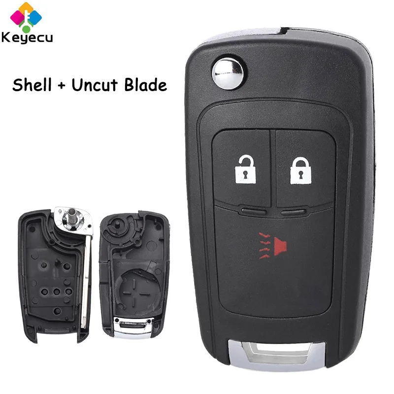 

KEYECU Flip Remote Control Car Key Shell Case With 2+1 3 Buttons for Chevrolet Spark 2012 2013 2014 2015 2016 Fob