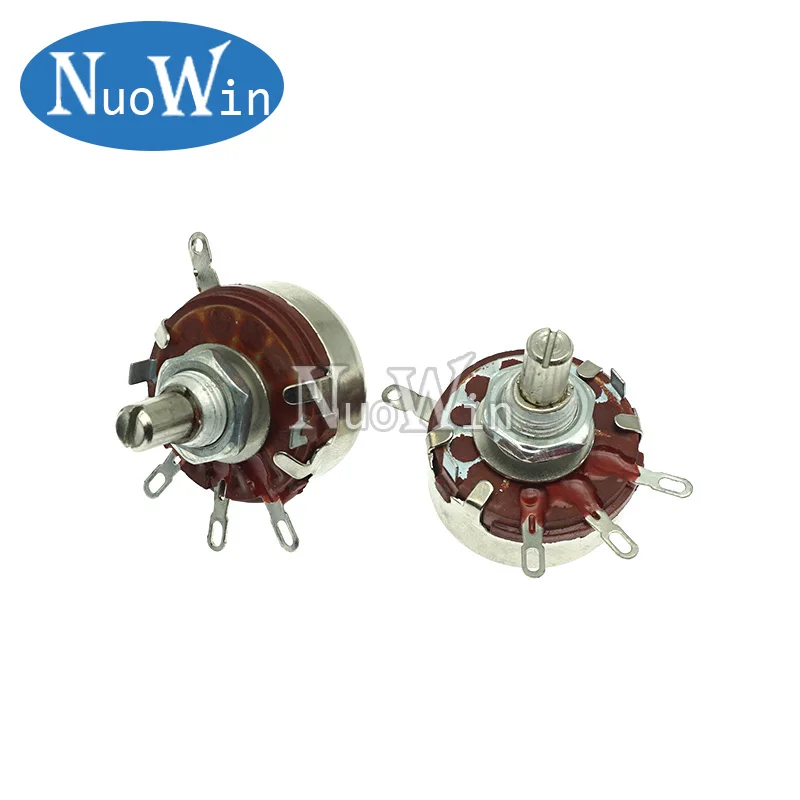 5PCS WTH118 2W 1A Potentiometer 1K 2.2K 4.7K 10K 22K 47K 100K 470K 1M WTH118-2W Round Shaft Carbon Rotary Taper Potentiometer