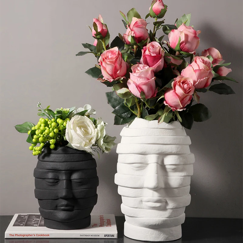 Abstract Face Art decoration Vase head planter vaso planta flower pot home decoration accessories nordic desk decor Plant modern