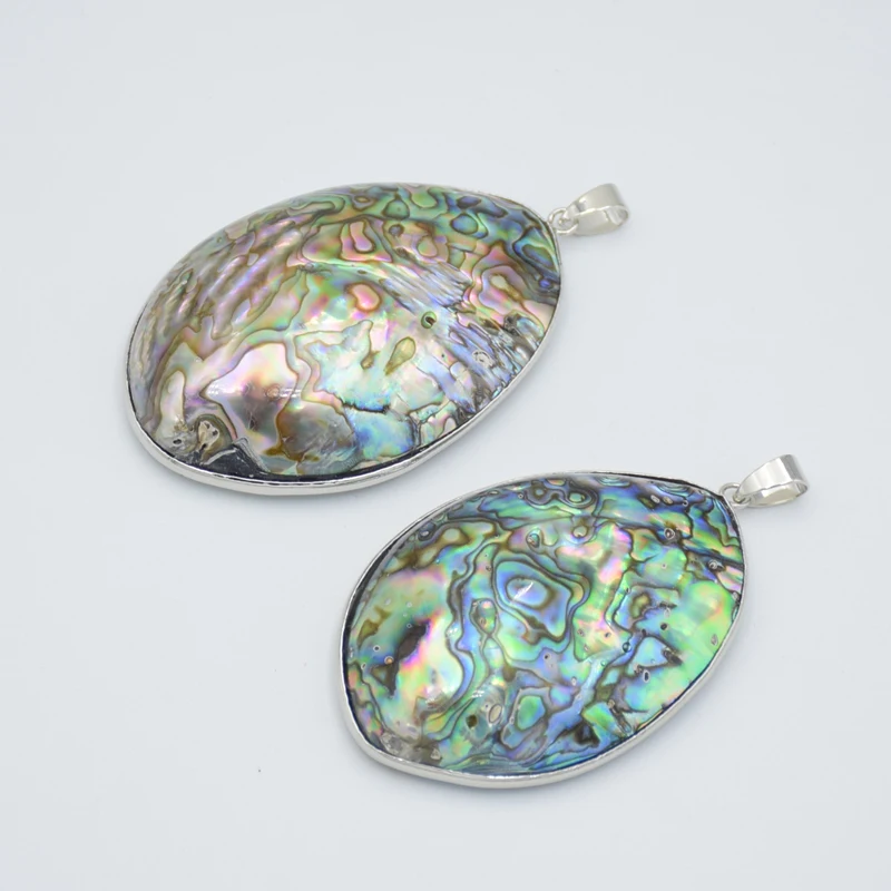 Colgante de doble cara Natural de concha de perla para hombre, joyería hecha a mano de concha de perla, de abulón, colorida