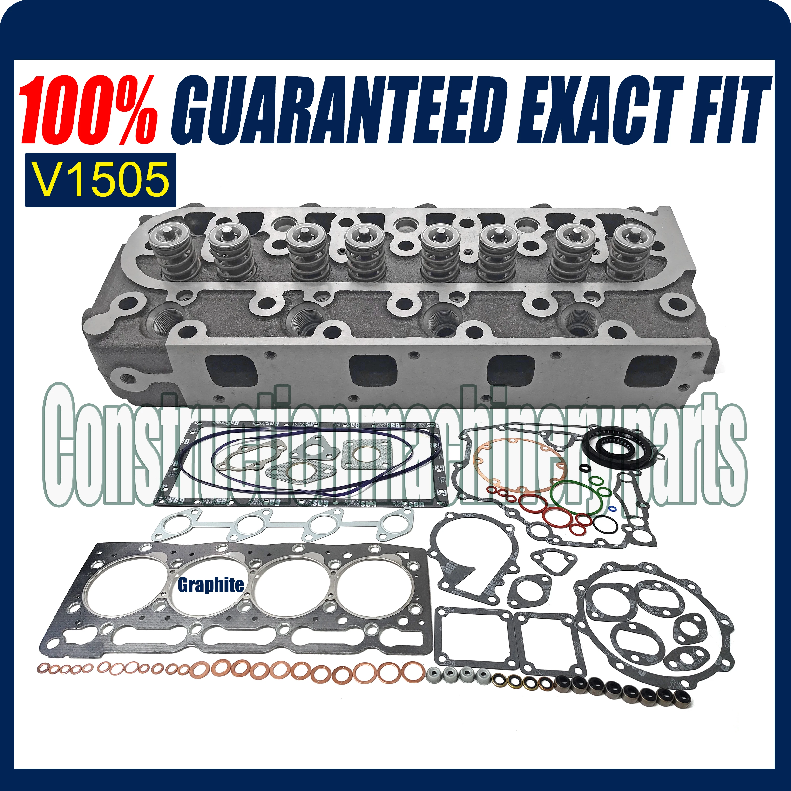 V1505 Complete Cylinder Head With Full Gasket Kit For Kubota Engine