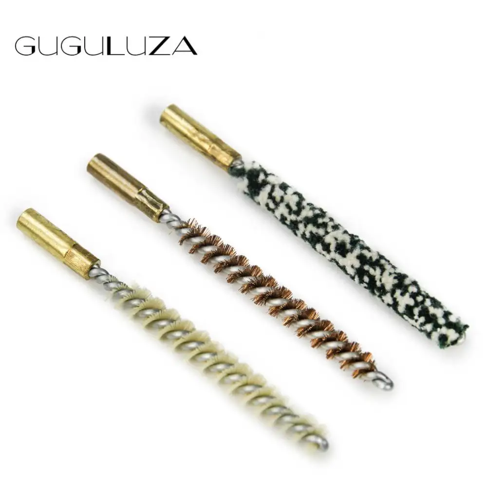 

GUGULUZA 3pcs/lot .22cal/5.56mm Pistol Rifle Gun Clean Brush Kit Hunting Supplies Accessories Cleaning Tool Kit