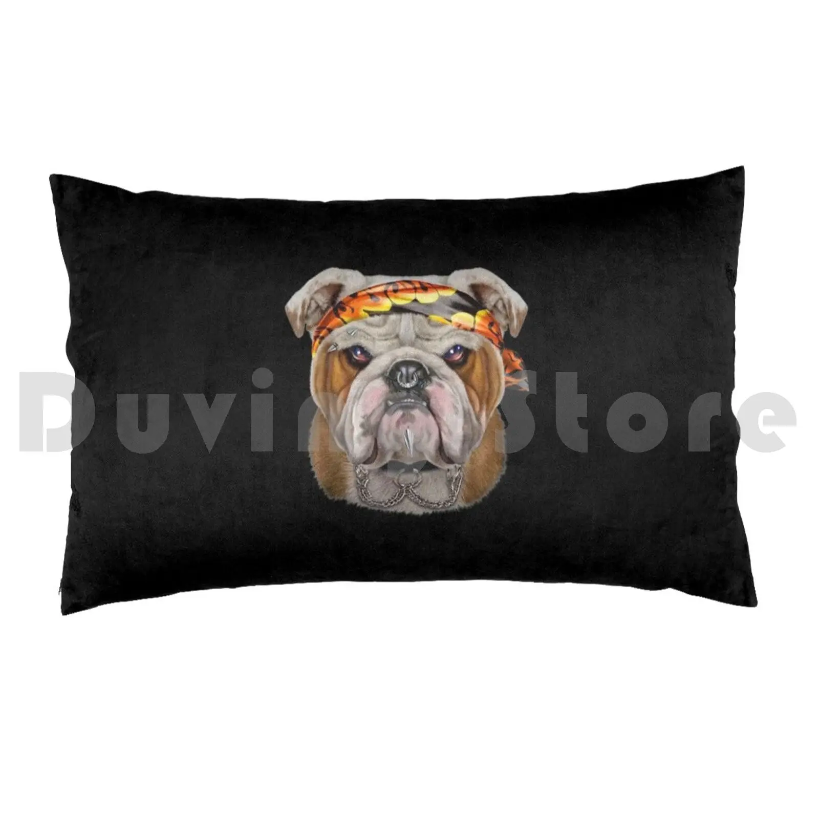 English Bulldog In Punk Rock StylePillow case English Bulldog In Punk Style Dog Dogs Dog Lover Love