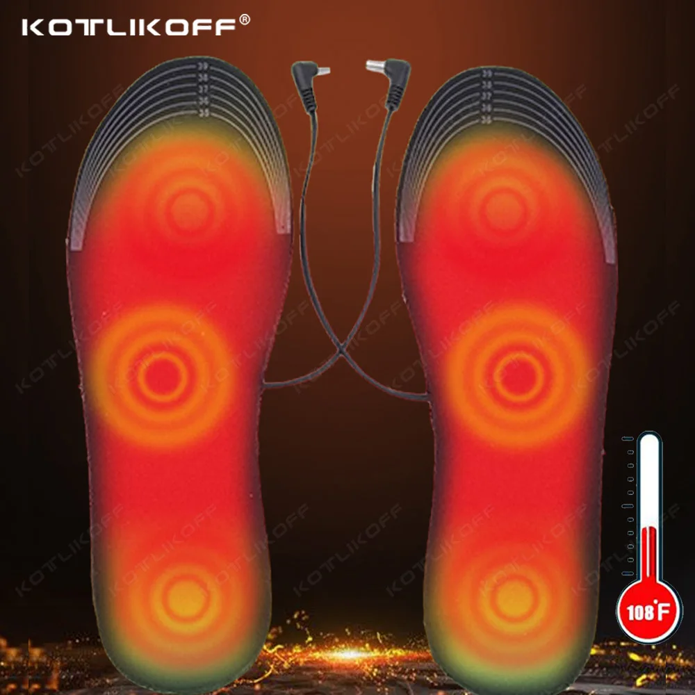USB Heated Shoe Insoles For Feet Warmer Sock Pad Mat Electrically Foot Warming Pad Washable Heating Thermal Insoles KOTLIKOFF