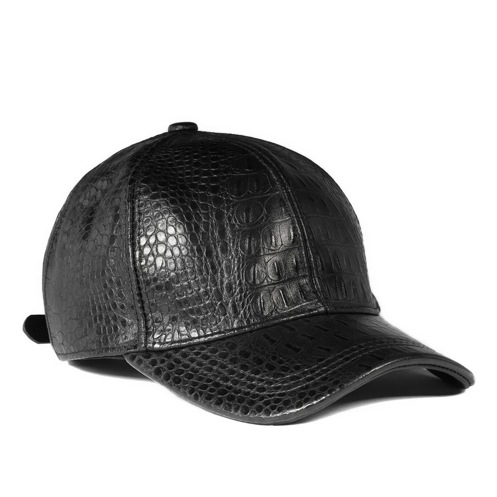 Neue Frühjahr Echtem Leder Mann Hut Männliche Ente Zunge Schafe Haut Outdoor Freizeit Baseball Caps Mode Krokodil Muster Chaepu – Detail 3