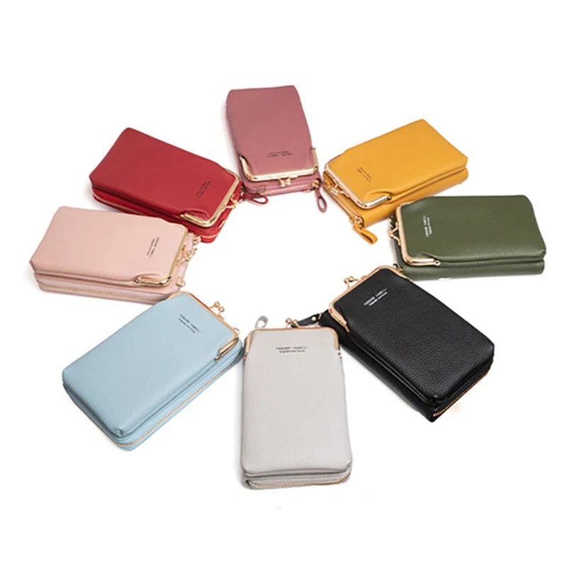 Borsa per telefono di grande capacità di moda nuova per le donne borsa a tracolla a tracolla in pelle PU borsa a mano Casual femminile