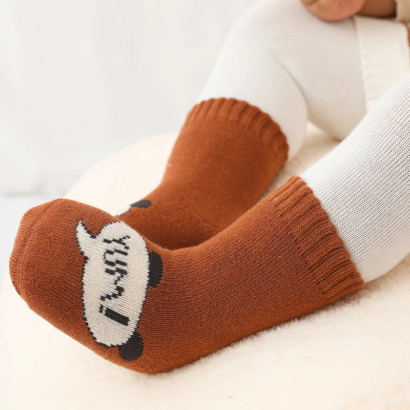 5 Pairs Lot Kids Winter Cotton Socks Child Toddle Girls Boy Funny Thermal Cartoons Terry Thick Warm Short Socks Baby Accessories