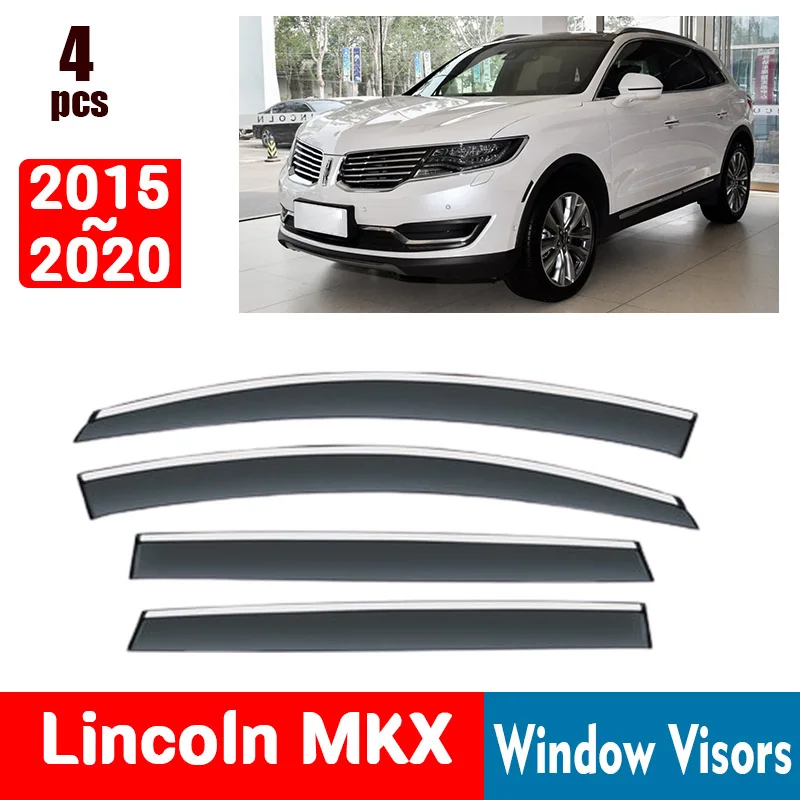 

FOR Lincoln MKX 2015-2020 Window Visors Rain Guard Windows Rain Cover Deflector Awning Shield Vent Guard Shade Cover Trim