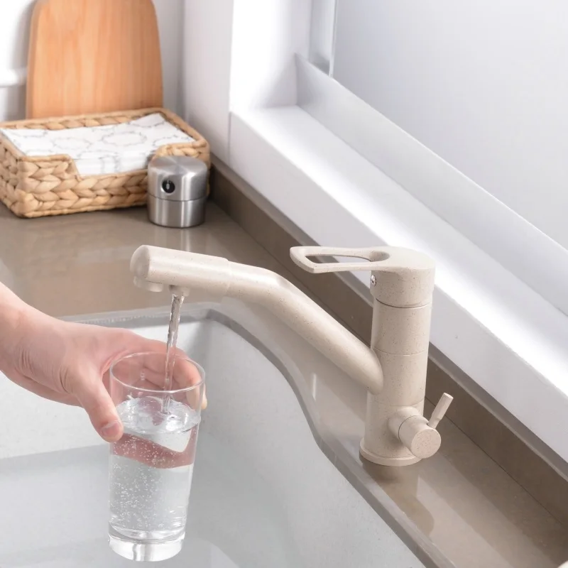 Kitchen Faucet Filter Water Taps Dual Handle Hot and Cold Drinking Water 3 Way Filter Kitchen Mixer Tap