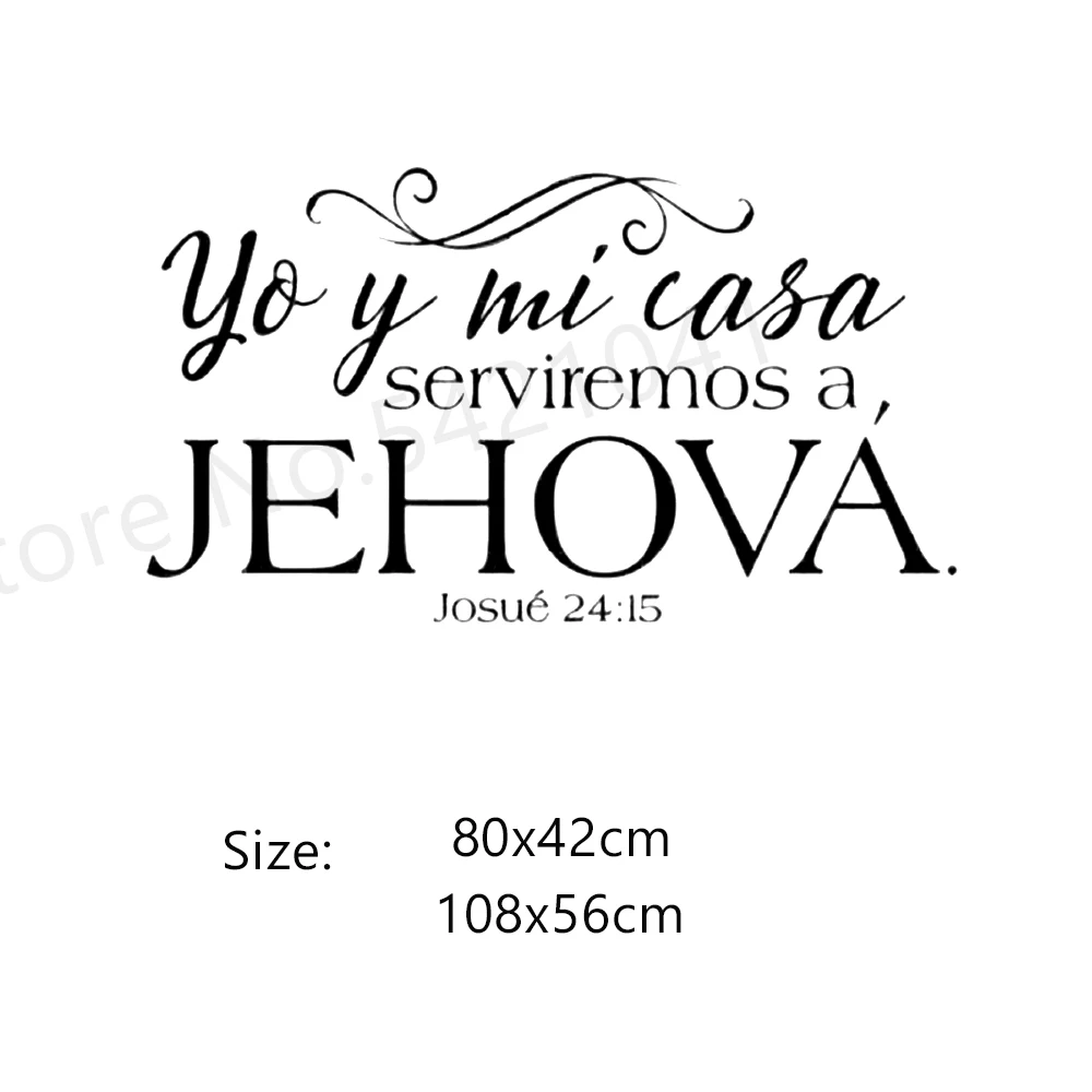 Josue 24:15 Bible verses vinyl wall stickers in Spanish written Spanish Christian family wall stickers decorative wallpaper