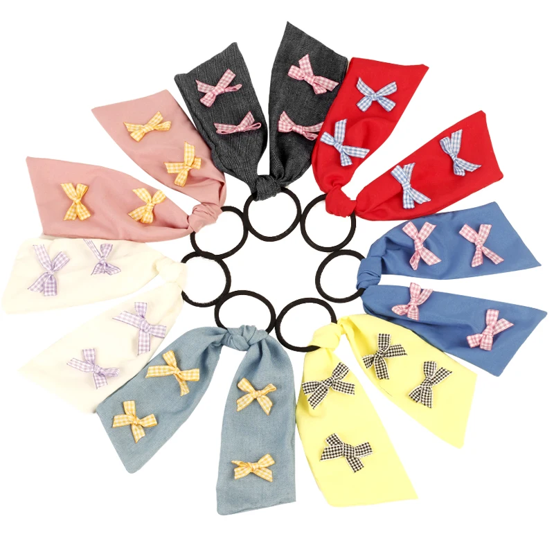 

Geebro Children Hair Scrunchie Bow Accessories Hair Rope Girls Popular Elegant Elastic Hair Band Ponytail Holder Band