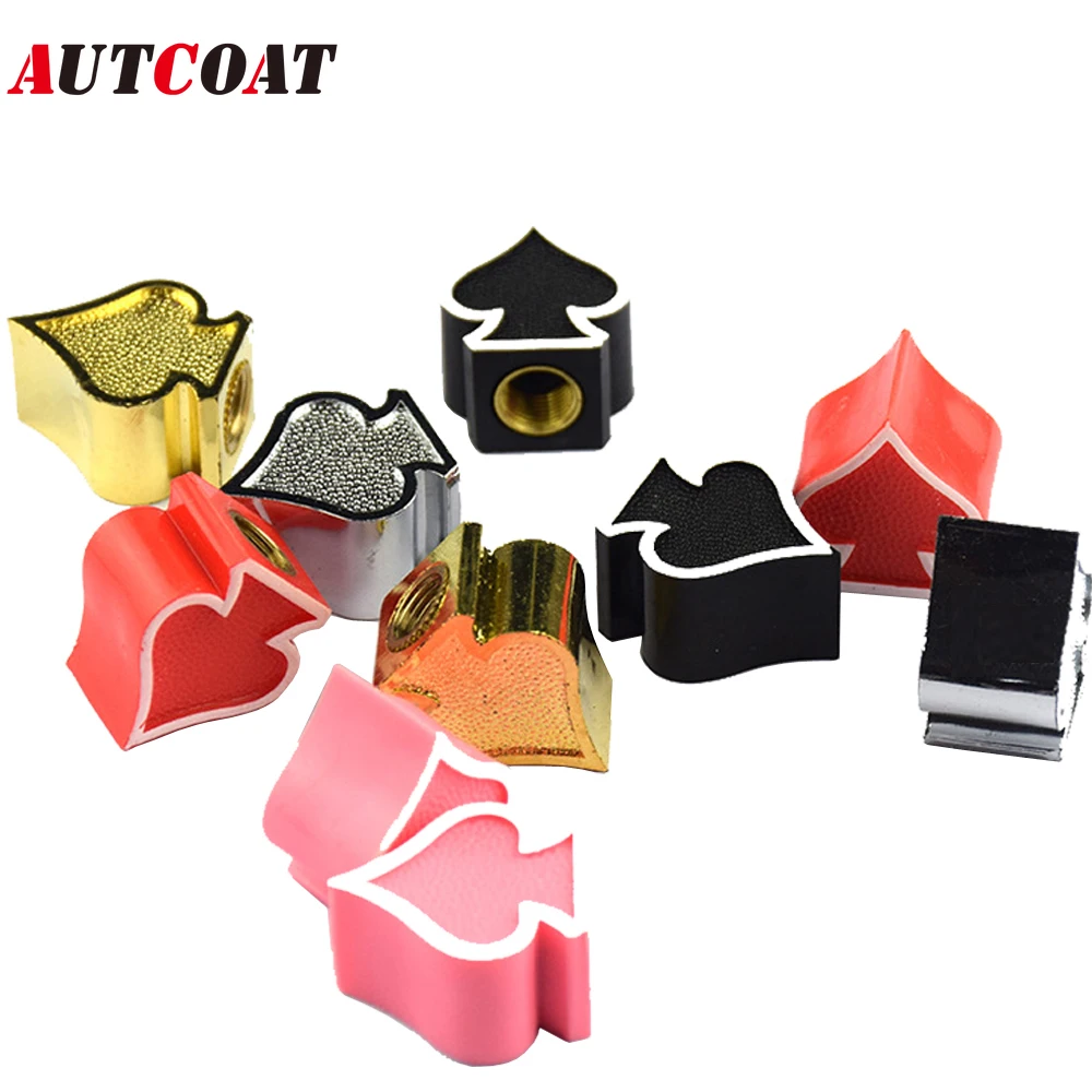 

AUTCOAT 4Pcs/Set Stylish Spades Tire Wheel Tyre Valve Stem Caps for Car Truck Motorcycle Bike Universal Dust Covers