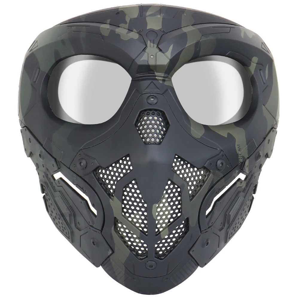 DulMilitary Airsoft Full Face Mask, Sunker, Paintball, Sauna, Buccal, Facial Protective, Equipment, Accessrespiration