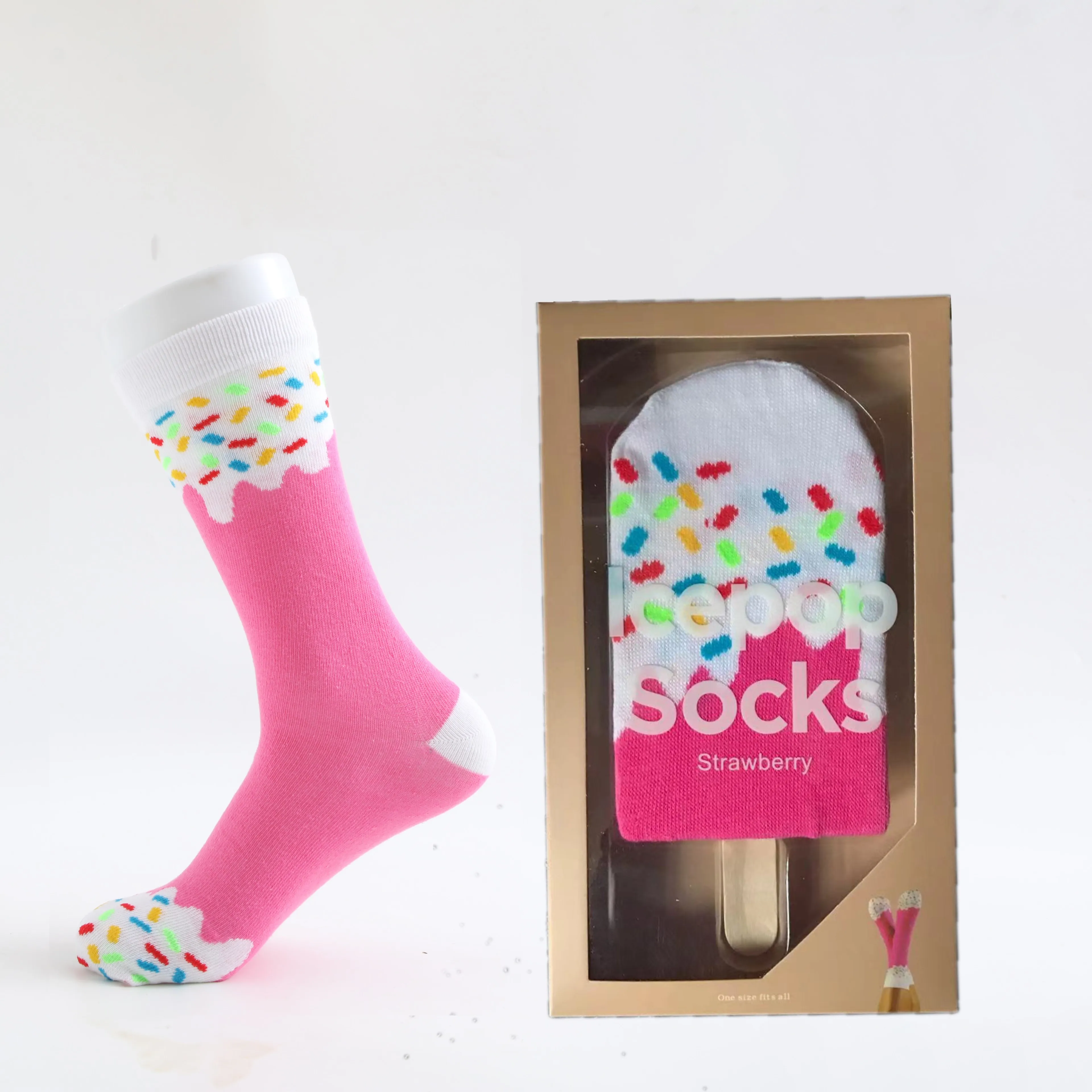 2Pairs/lot Cute socks Creative design Fruit Icepop Socks kawaii harajuku woman funny women meias happy cool sock Christmas Gift