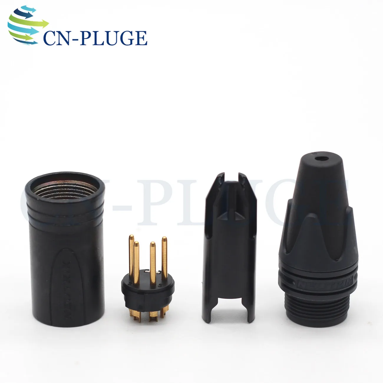 Neutrik NC4MXX-B XLR 4pin Cable Connector,Mic/Camera Audio Connector,4pin XLR Male Connector