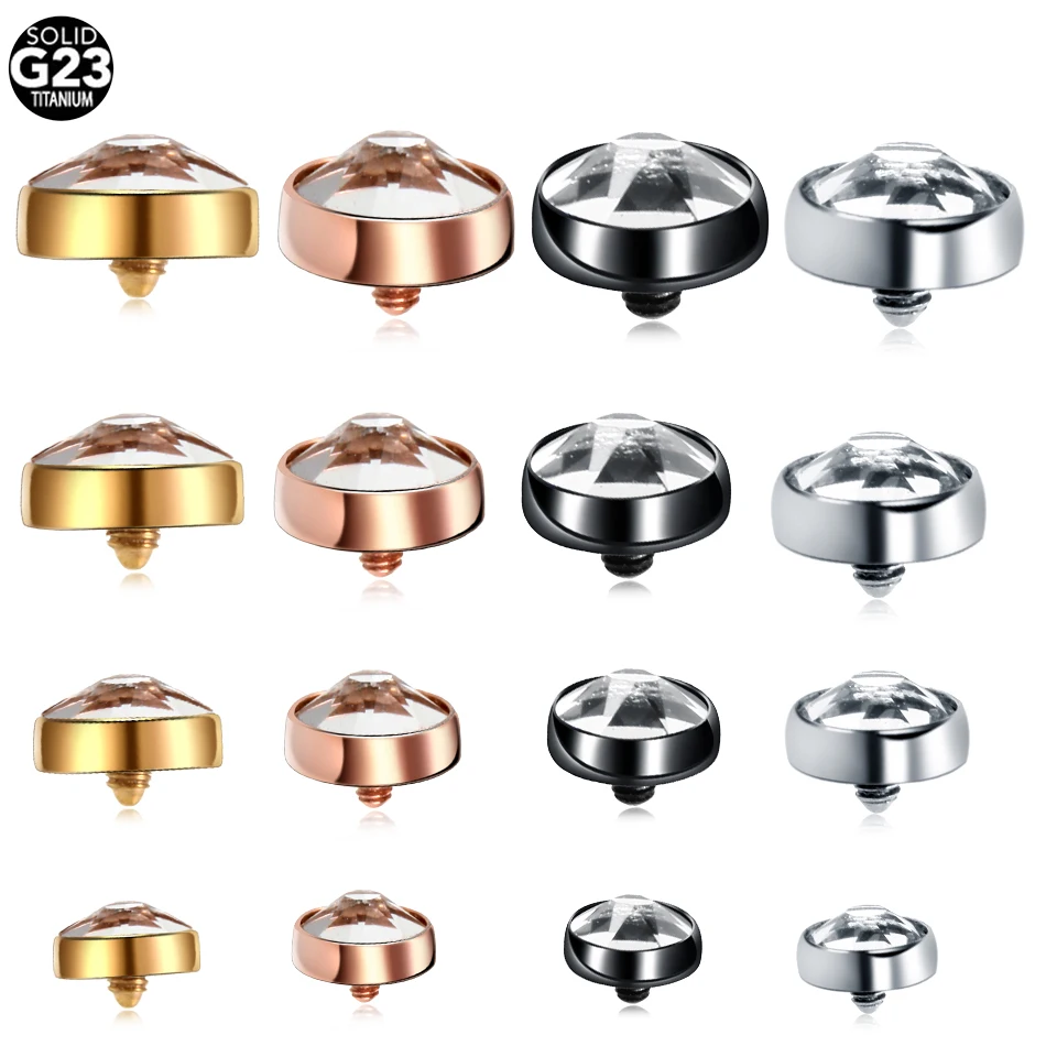 1PC 16G Micro Dermal Piercing Titanium Dermal Anchor Piercings Crystal Dermal Anchor Top Skin Diver Surface Piercing Jewelry