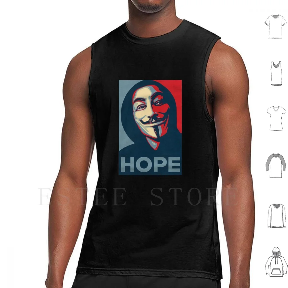 Anonymous Tank Tops Vest Sleeveless Guy Fawkes V V For Vendetta Anonymous Hack Hacker Protest Computer 5th November