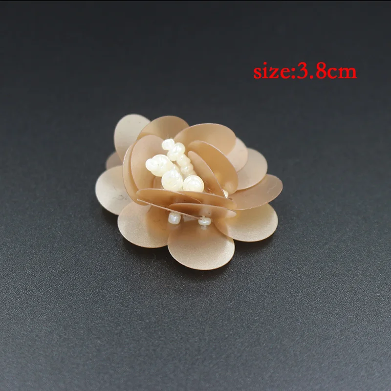 Handmade beaded 3D flower cloth patch multicolor wedding decoration applique diy accessories clothes bag cap shoes flower