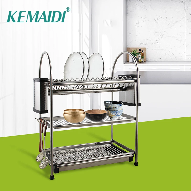 KEMAIDI 3-Tier Microwave Shelf Rack Kitchen Shelf Spice Organizer Kitchen Storage Rack Bathroom Organizer Shelf Shoes Shelve