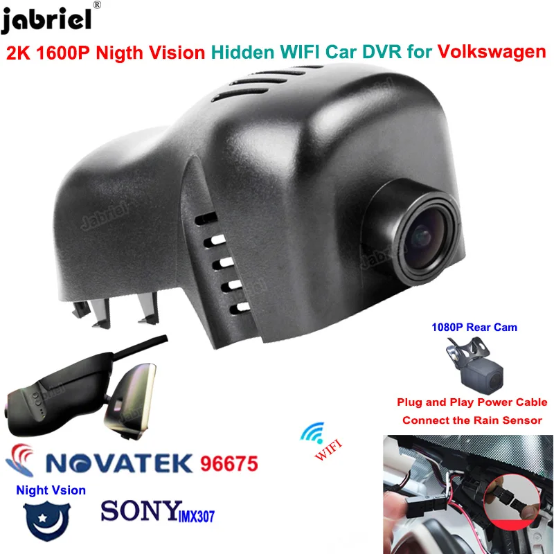 

For 2010 2011 2012 2013 2014 2015 2016 2017 2018 2019 Volkswagen Touareg for VW Touareg 2K 1600P WIFI Car DVR Recorder Dash Cam