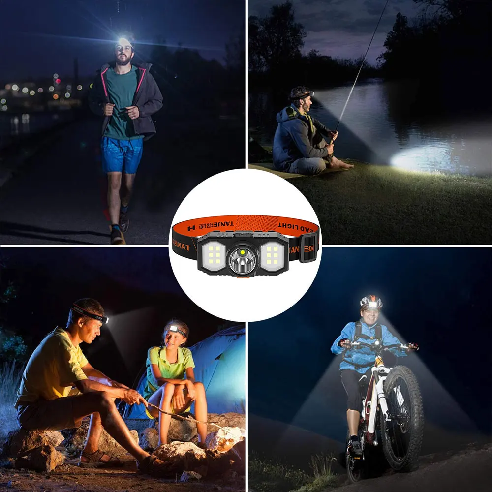 Portable USB Rechargeable LED Headlamp Ultra-bright Led Search Night Fishing Lamp 18650 Battery Head Flashlight For Camping