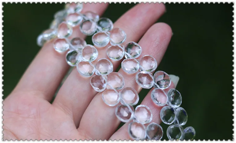 AA loose beads white topaz faceted drop/heart for DIY jewelry making FPPJ wholesale beads nature