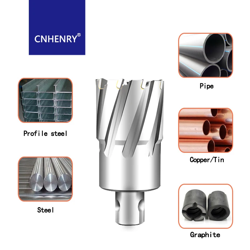 Tct cortador anular 12-55mm * 50mm, serra de orifício de metal, ponta de carboneto de tungstênio, brocas anulares para broca magnética