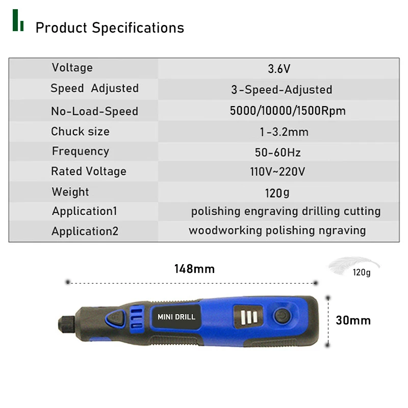 Cordless Mini Drill Engraving-Pen Dremel-Tools Accessoraies-Set Adjustable Grinding 3.6V With Multifunction Home Diy
