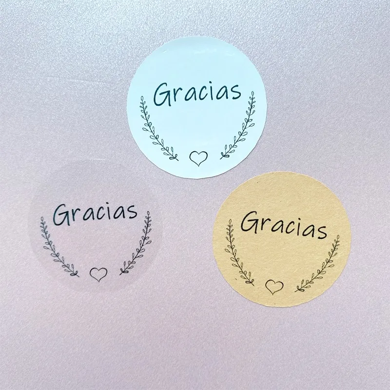 

100pcs gracias Stickers Thank You Labels Decor Shop Gift Sealing Sticker Festival Birthday Party Gift Decorations