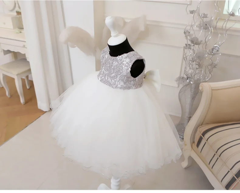 CloverBridal – robe de bal en Tulle pour filles de 2 à 9 ans, robes à fleurs, en dentelle ivoire + Tulle, robe de spectacle, de bal d'anniversaire, WF9755