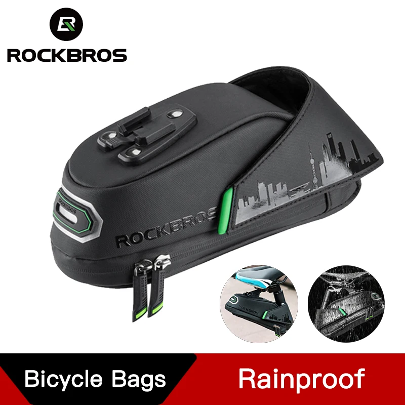 ROCKBROS borsa da bici antipioggia borsa da sella borsa da bici riflettente borsa da reggisella posteriore antiurto per ciclismo accessori bici da