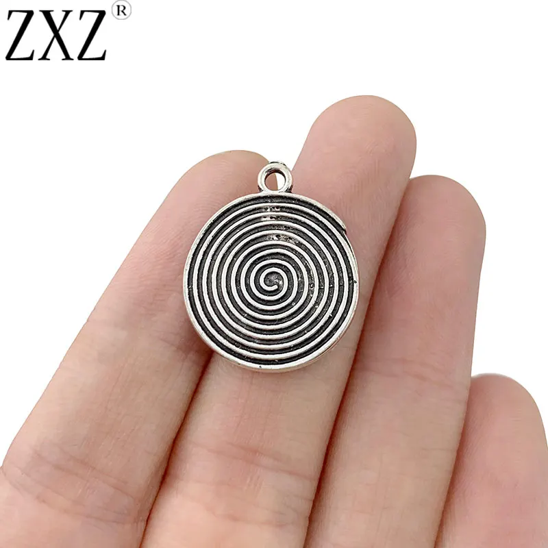 ZXZ 20pcs Tibetan Silver Tone Vortex Swirl Spiral Charms Pendants Beads for Necklace Bracelet Earring Jewelry Making Findings