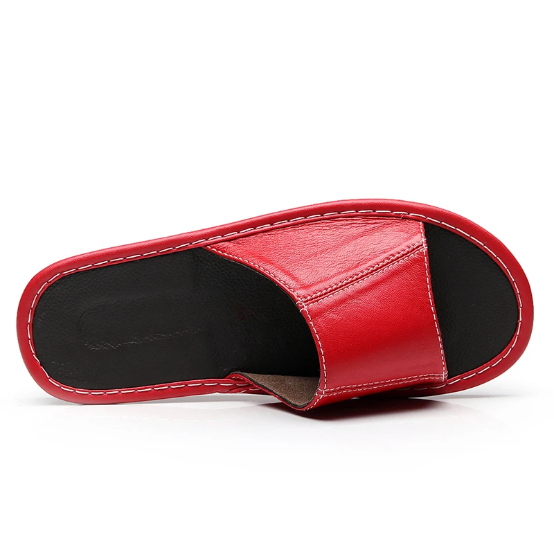 Glglgege 2019 Summer Women Leather Slippers Home Shoes Sheepskin Slipper Summer Comfortable Thick Bottom Slippers