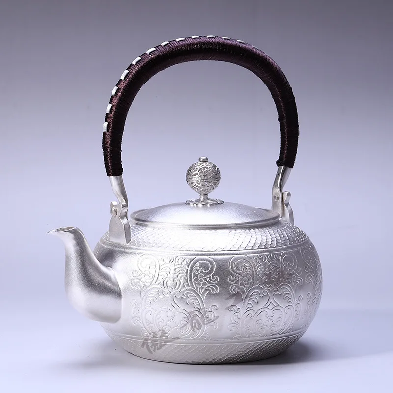 Teapot, stainless steel teapot, silver teapot, iron teapot, hot water teapot, teapot 1000 ml water, tea bowl, kung fu tea set.