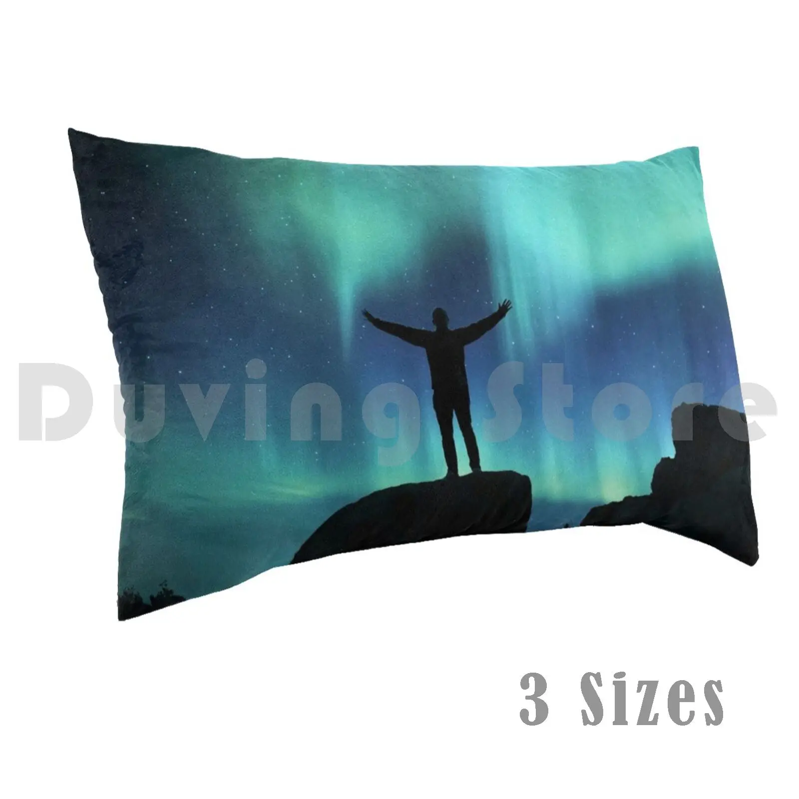 Funda de almohada Boreal Impresa 35x50 Aurora Boreal Borealis Aurora Borealis Luces Polares