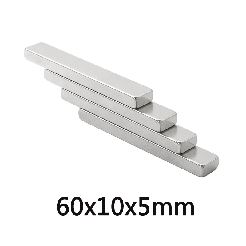 60x10x5mm N35 Strong Sheet Rare Earth Magnet Block Rectangular Neodymium Magnets 60x10x5mm Strip Magnet 60*10*5mm