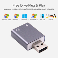 External USB Ultra-portable HIFI Magic Voice 7.1CH Microphone-in Audio-out port Free Drive Plug Sound Laptop Computer Sound Card