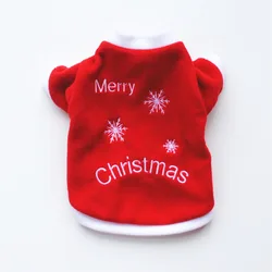 Christmas Small Dog Clothes Embroidery Dog Jacket Coat Chihuahua Dog Winter Clothes Soft Warm Puppy Shirt For Pug Poodle XS-L