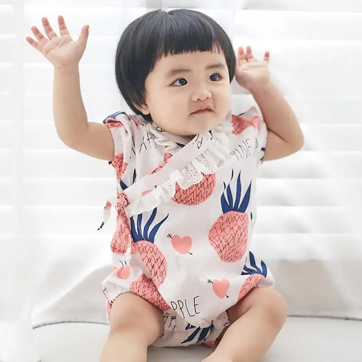 2022 Kimono baby clothes japanese style kids clothes romper retro bathrobe uniform clothes infants pajamas floral Romper Y2744