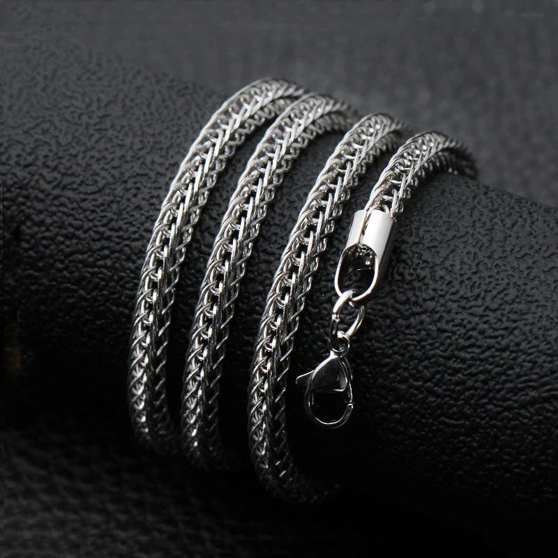 Fashion Titanium Steel Necklace Foxtail Chain Stainless Steel Jewelry Multilayer Necklace Gift Wholesale