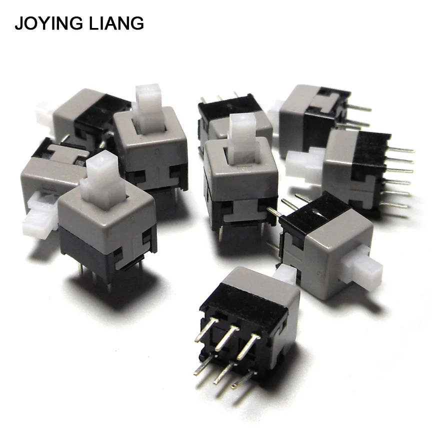 JOYING LIANG 8.5*8.5MM Self-locked Push Button Switch White Micro Square Tact Switch DIY Electronic Switch 0.5A 30V 8.5x8.5
