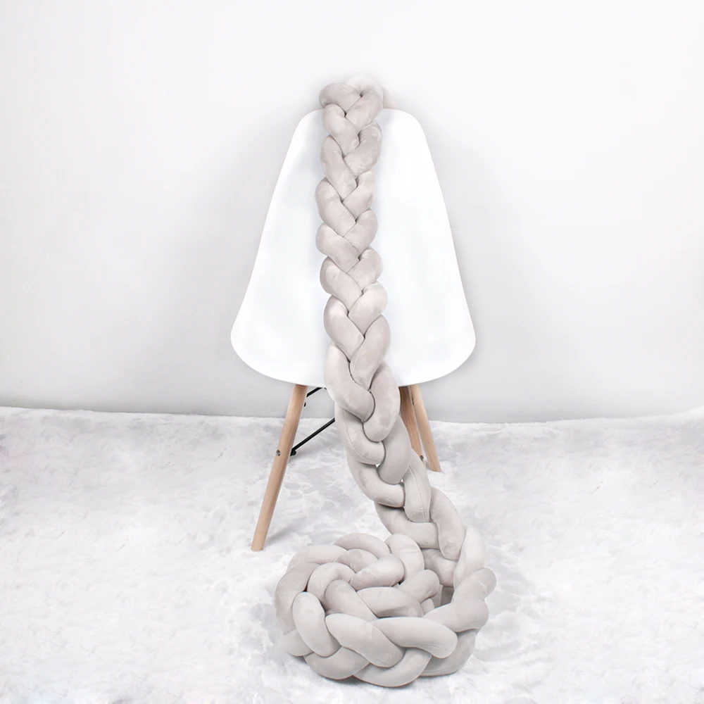 1 M/2 M/3 M/4 M Länge Nordic Knoten Neugeborenen Stoßstange Knoten Lange Verknotet Braid kissen Bebe Baby Bett Stoßfänger in die Krippe Infant Room Decor