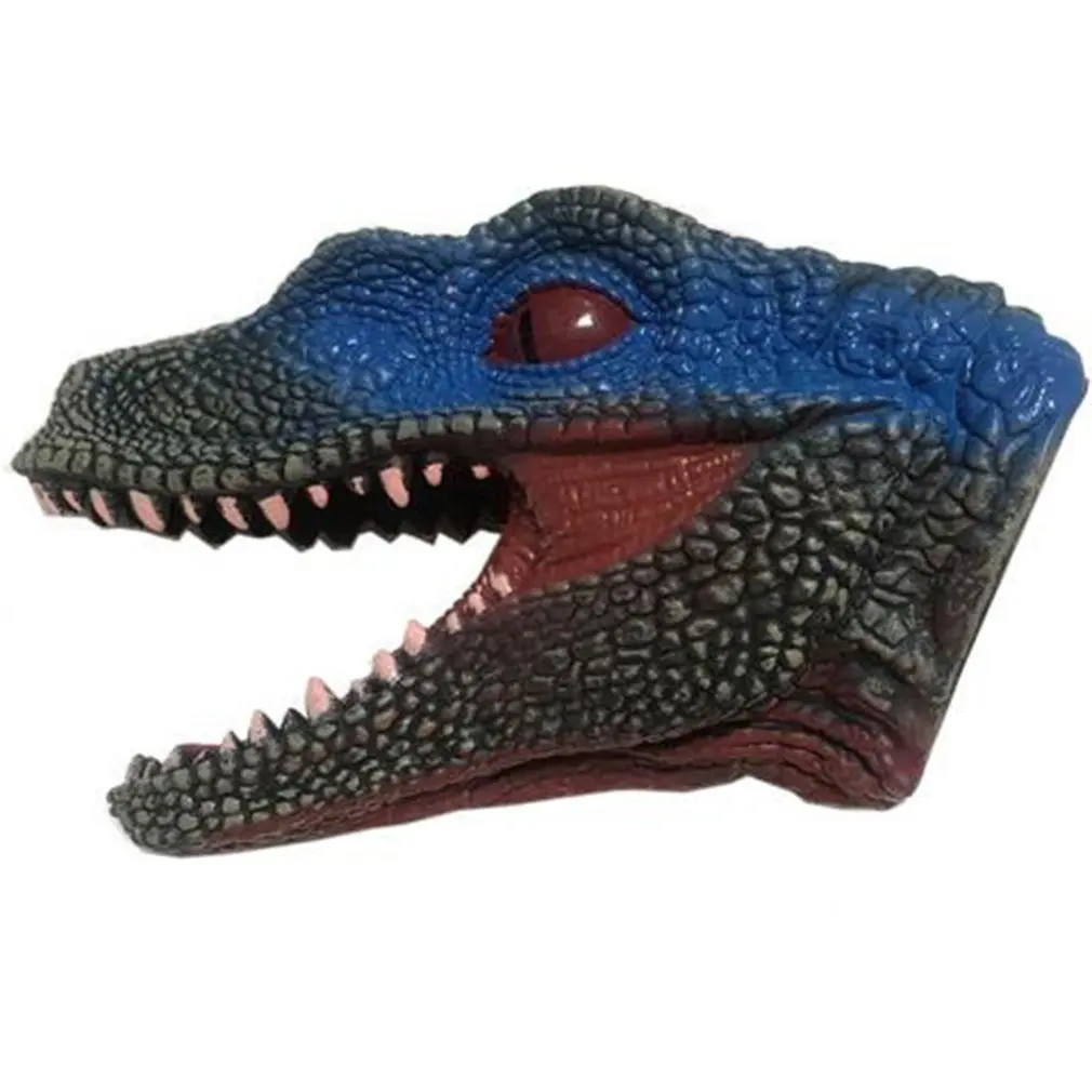 New Dinosaur Hand Puppets Soft Rubber Dinosaur Toys Jurassic Raptor Realistic Puppet Dinosaur Head Hand Puppet Figure Toys