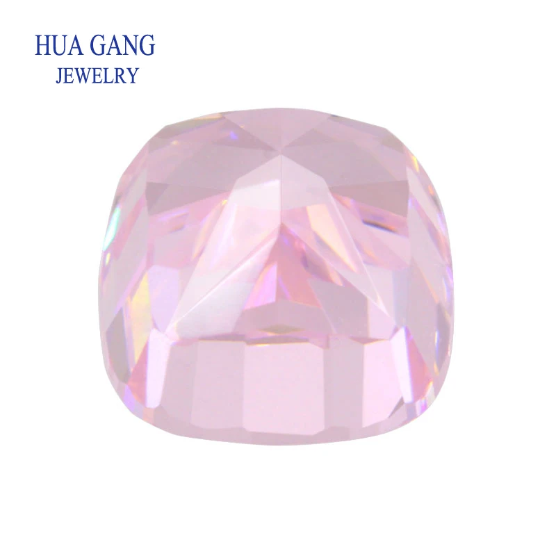 9A Top Quality Cushion Cut Light Pink CZ Stone Synthetic Gems Cubic Zirconia Beads For Jewelry 6x6mm Wholesale