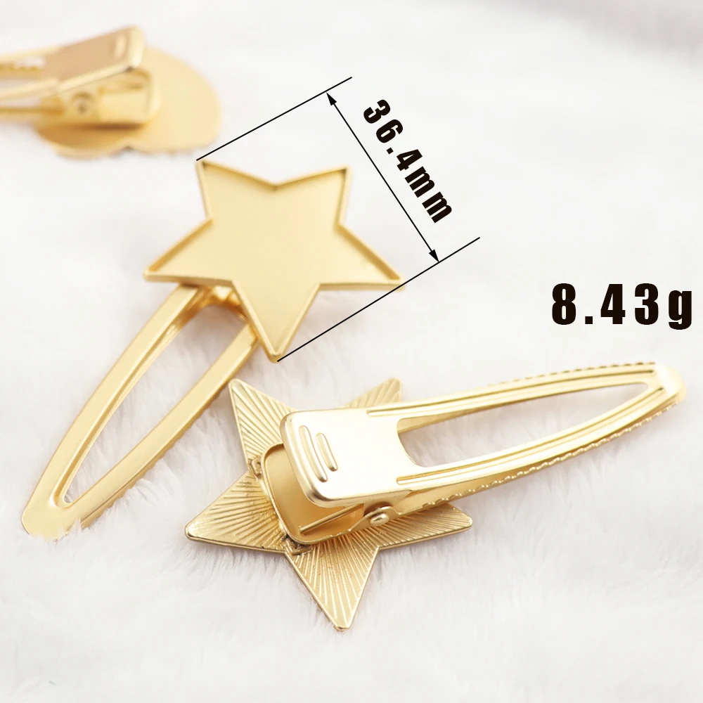 5pcs/2pcs  Style Matte Gold High Quality UV Epoxy Resin Base Metal Duckbill Clip Cabochon Base DIY Hairpin clips Jewelry Making