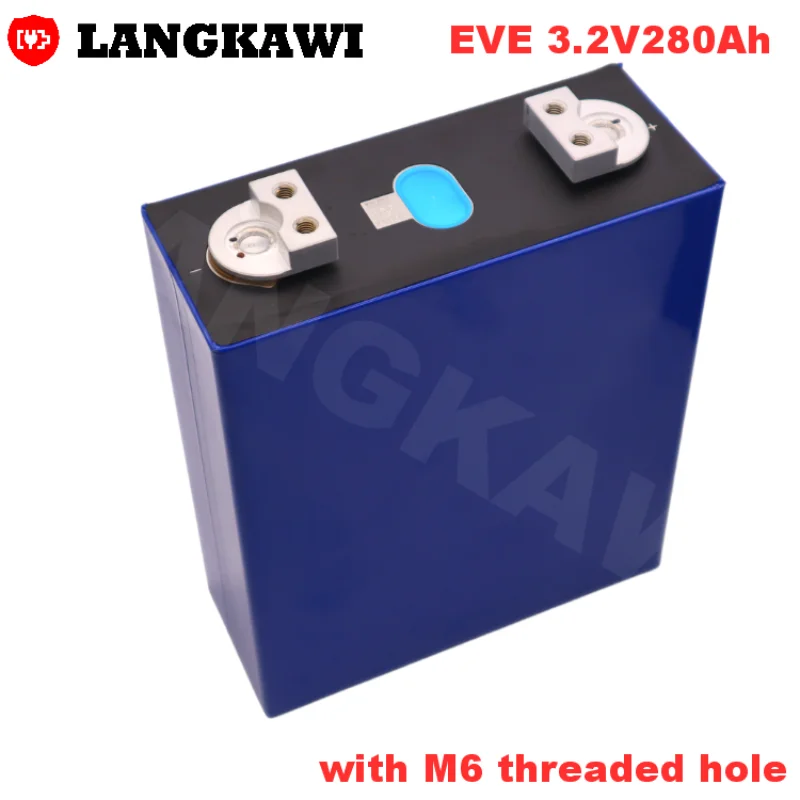 EVE 3.2V 280Ah LF280K LiFePO4 LFP Rechargeable Battery Cells Big Capacity with M6 Threaded Hole for Electrical Vehicle EVbus